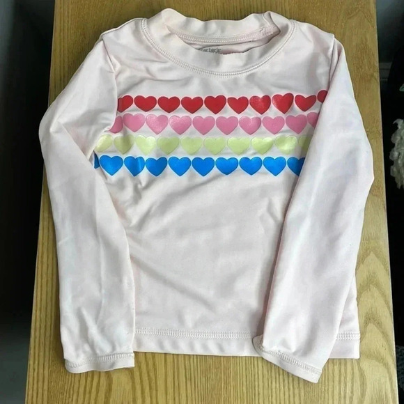 Carter's Other - 2T Carters Girls Swim Rashguard Long Sleeve Top Hearts